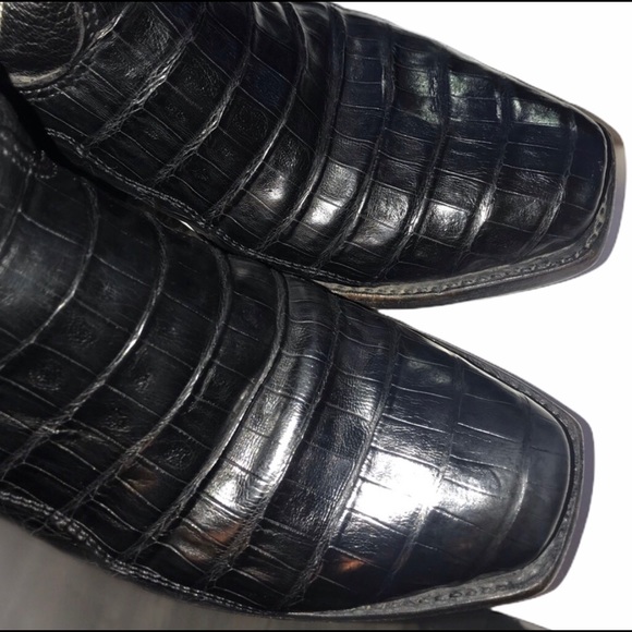 **SOLD** EUC Nocona Genuine Black Caiman Boots 7-1/2B - Picture 5 of 6